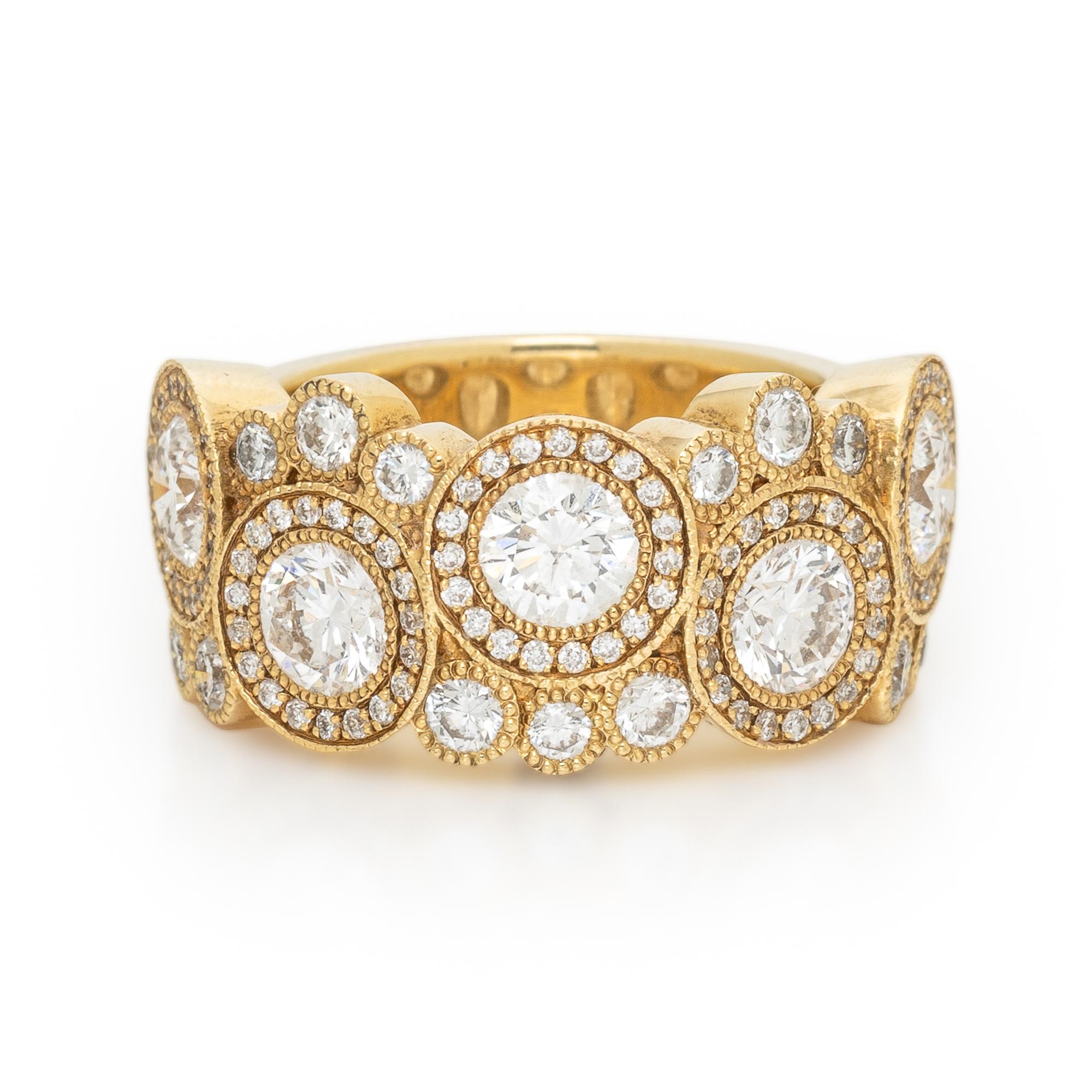 RAHAMINOV, YELLOW GOLD AND DIAMOND 'BUBBLE' RING