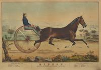 A Hand-Colored Lithograph Depicting Race Horse "Ripton" and Trotter