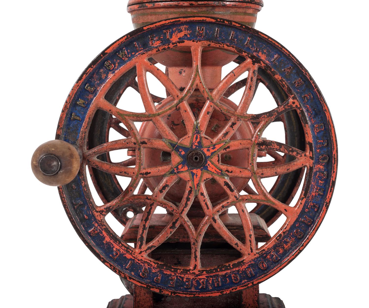 A Lane Brothers "Swift Mill" and a John Wright Painted Cast Iron Coffee Mill