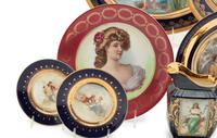 Ten Vienna Style Porcelain Articles