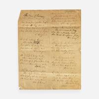 [Literature] Bryant, William Cullen Autograph Poem. signed and Autograph Letter, signed and initialed