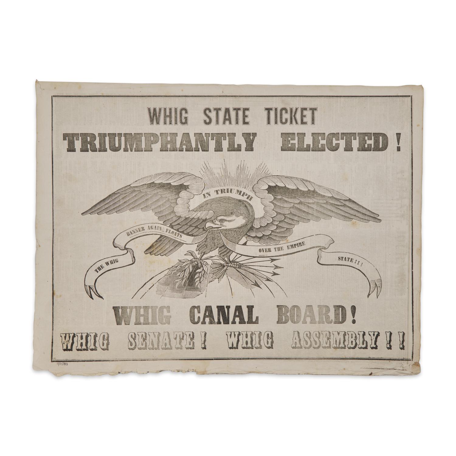 [American Newspapers] One of the Final Large Electoral Victories by the Declining Whig Party, Printing a Large and Impressive Victory Display