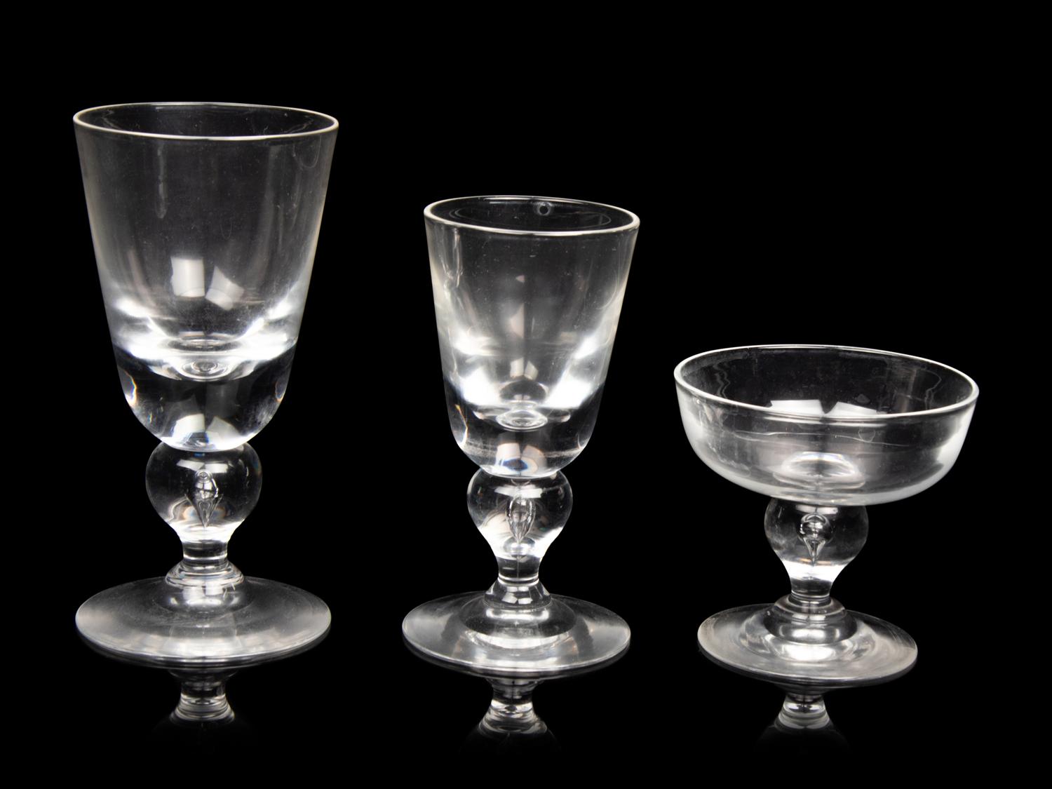 A Group of Steuben Colorless Glass Stemware