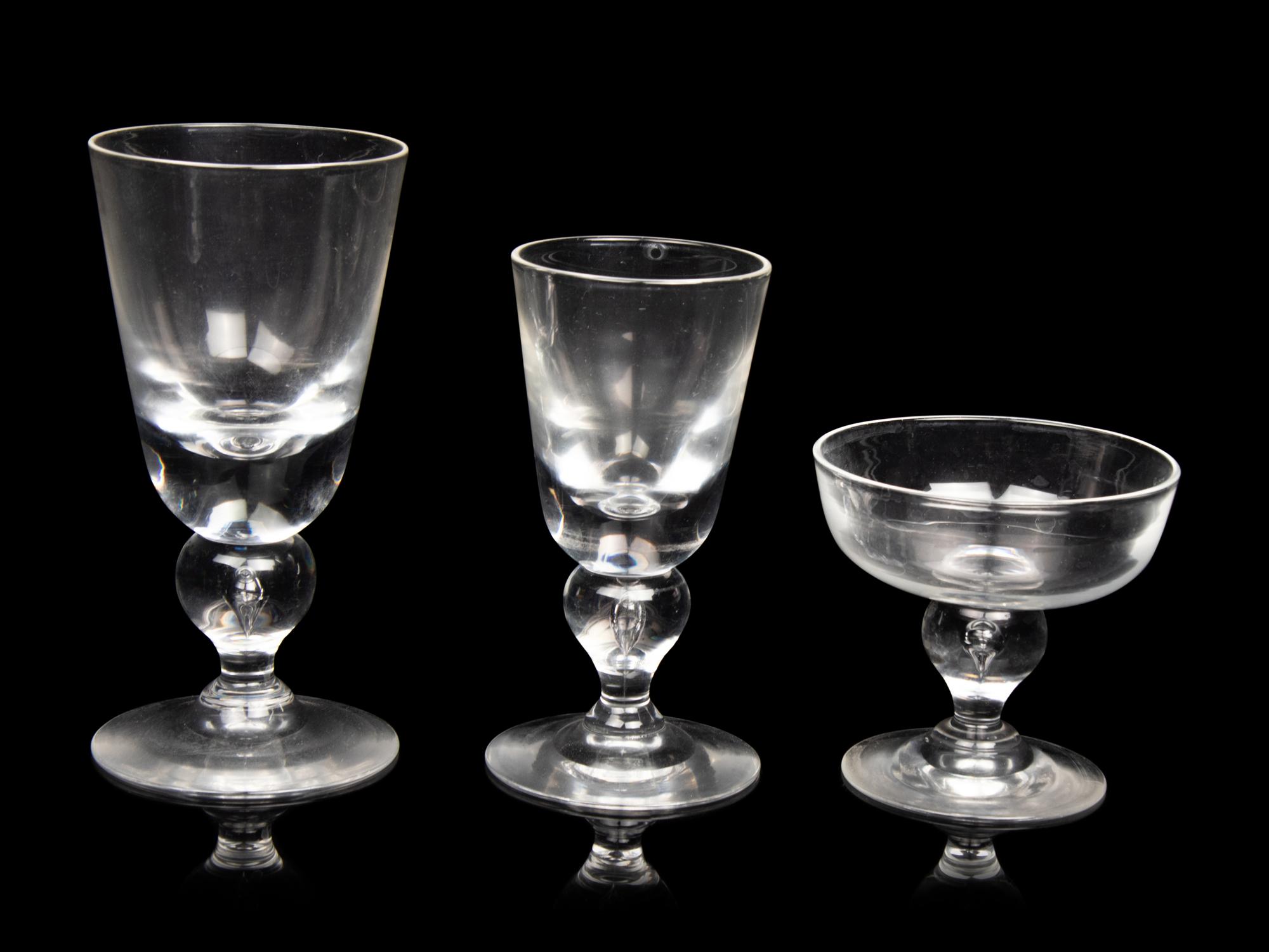 A Group of Steuben Colorless Glass Stemware