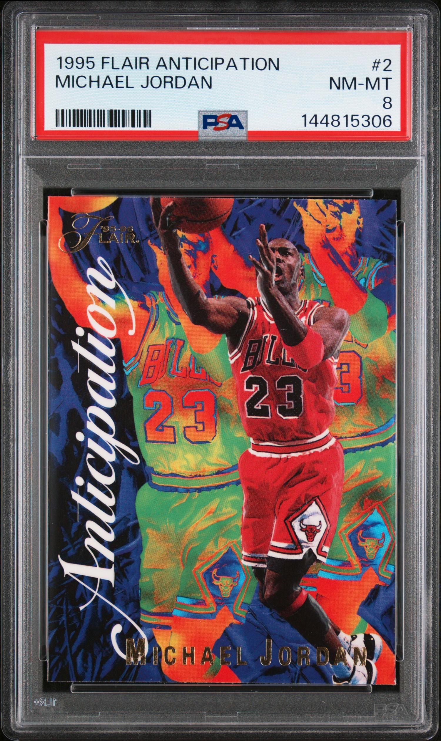 A 1995-96 Flair Michael Jordan Anticipation Basketball Card No. 2 (PSA 8 NM-MT)