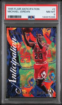 A 1995-96 Flair Michael Jordan Anticipation Basketball Card No. 2 (PSA 8 NM-MT)