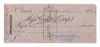 [DICKENS, Charles]. Autograph document, signed ("Charles Dickens"), a check, drawn on Coutts Bank, payable to "House, £6.00." London, 7 June 1864.