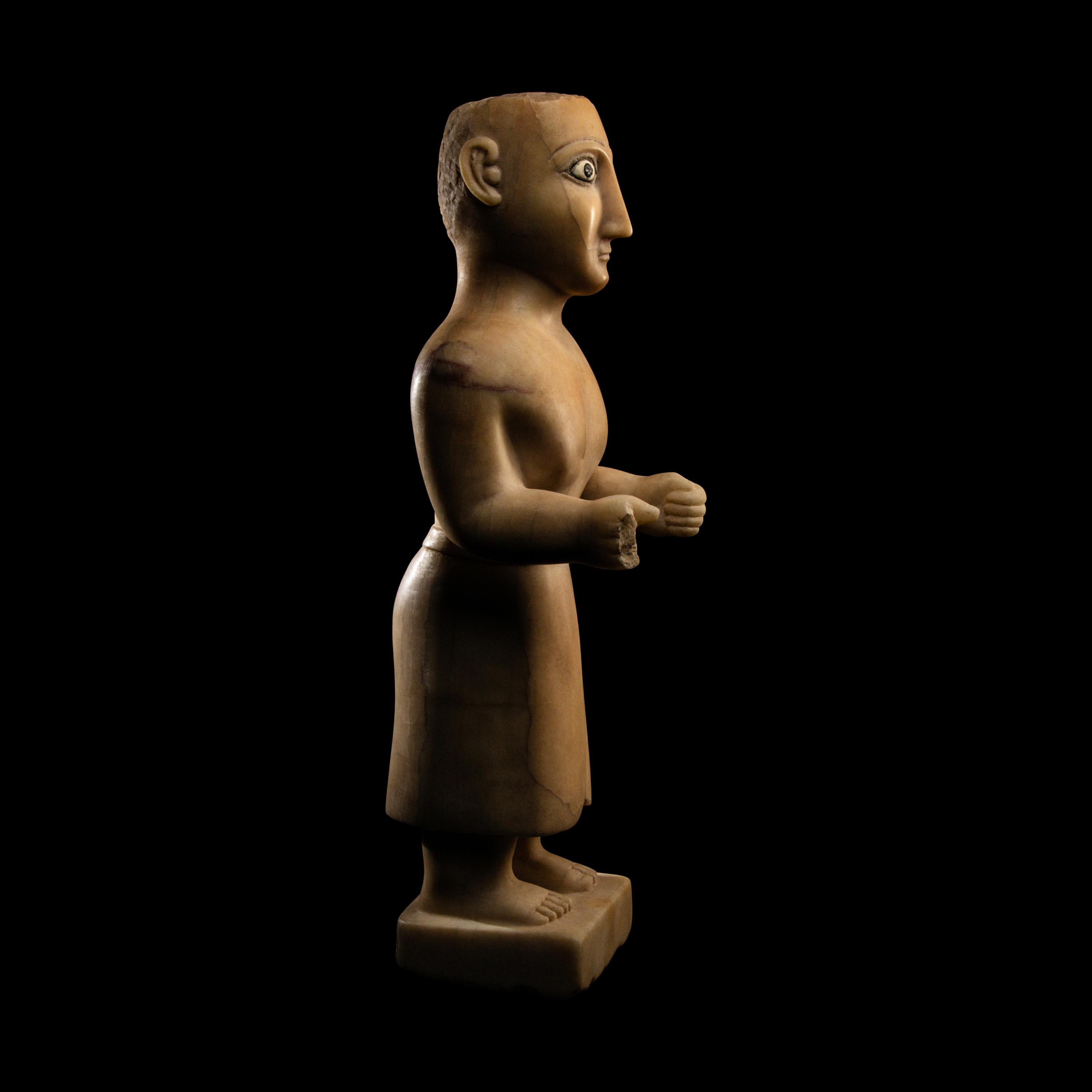 A South Arabian Alabaster Standing Male Figure