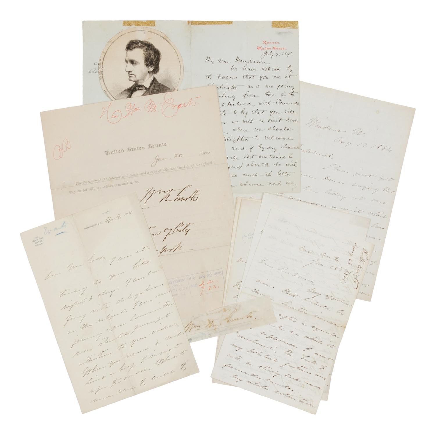 [JOHNSON, Andrew]. EVARTS, William Maxwell (1818-1901). An archive of correspondence.