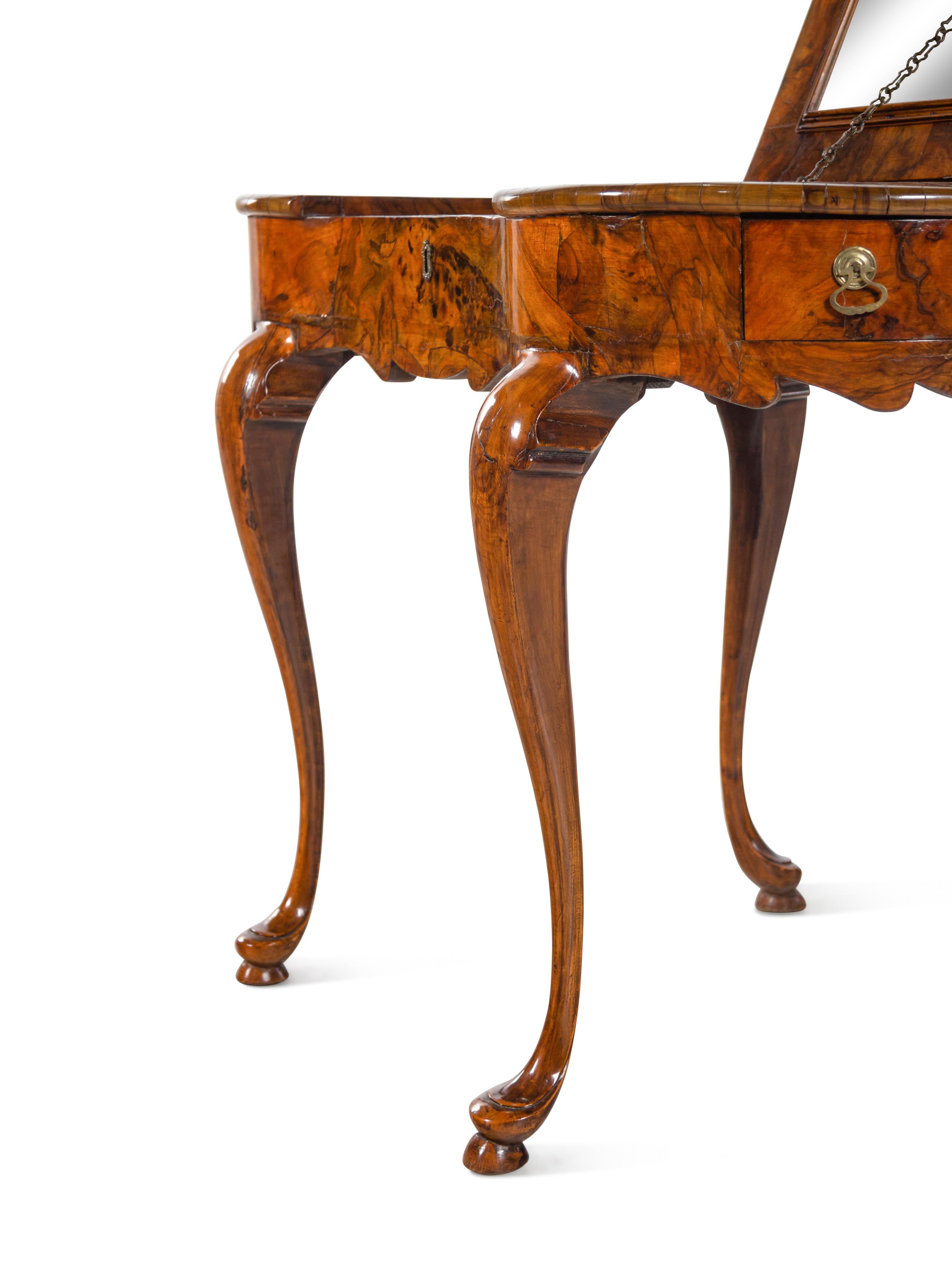 A Dutch Olivewood Veneered Dressing Table