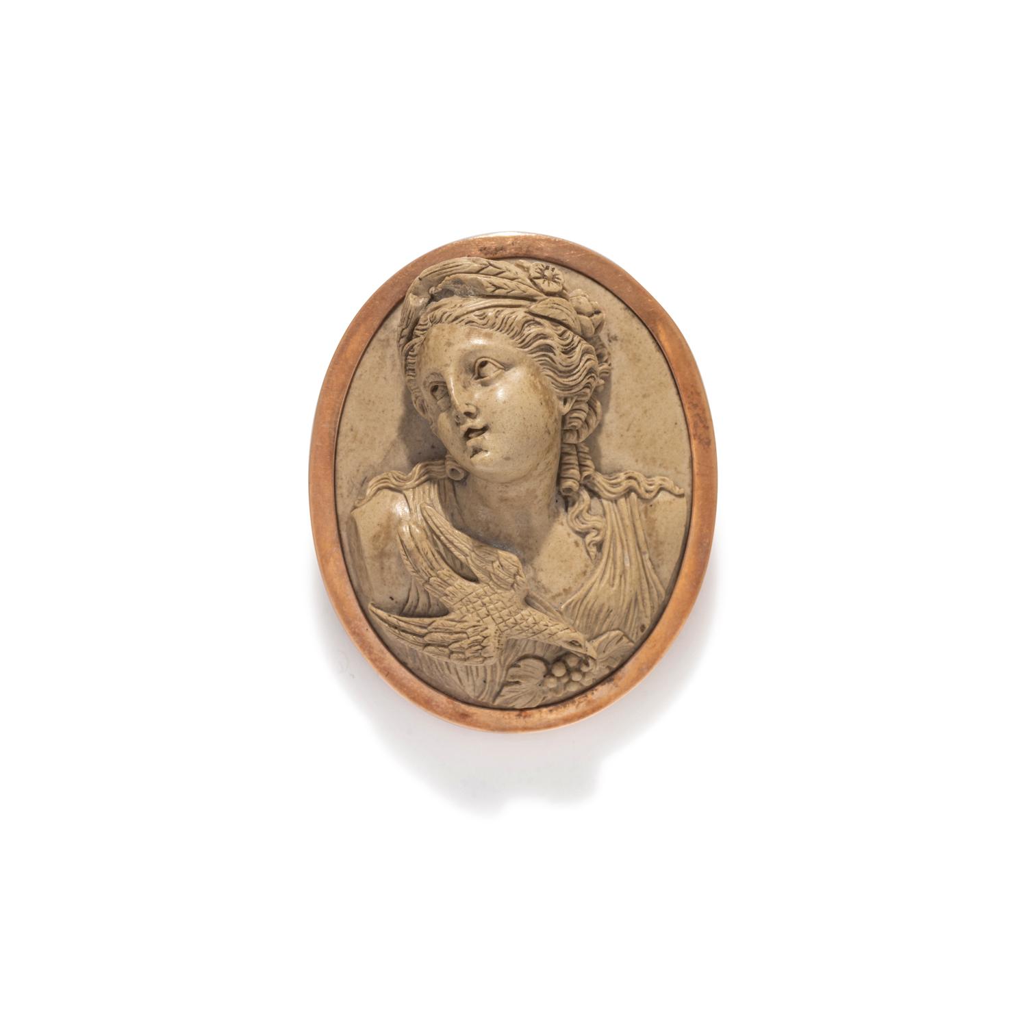 LAVA CAMEO BROOCH