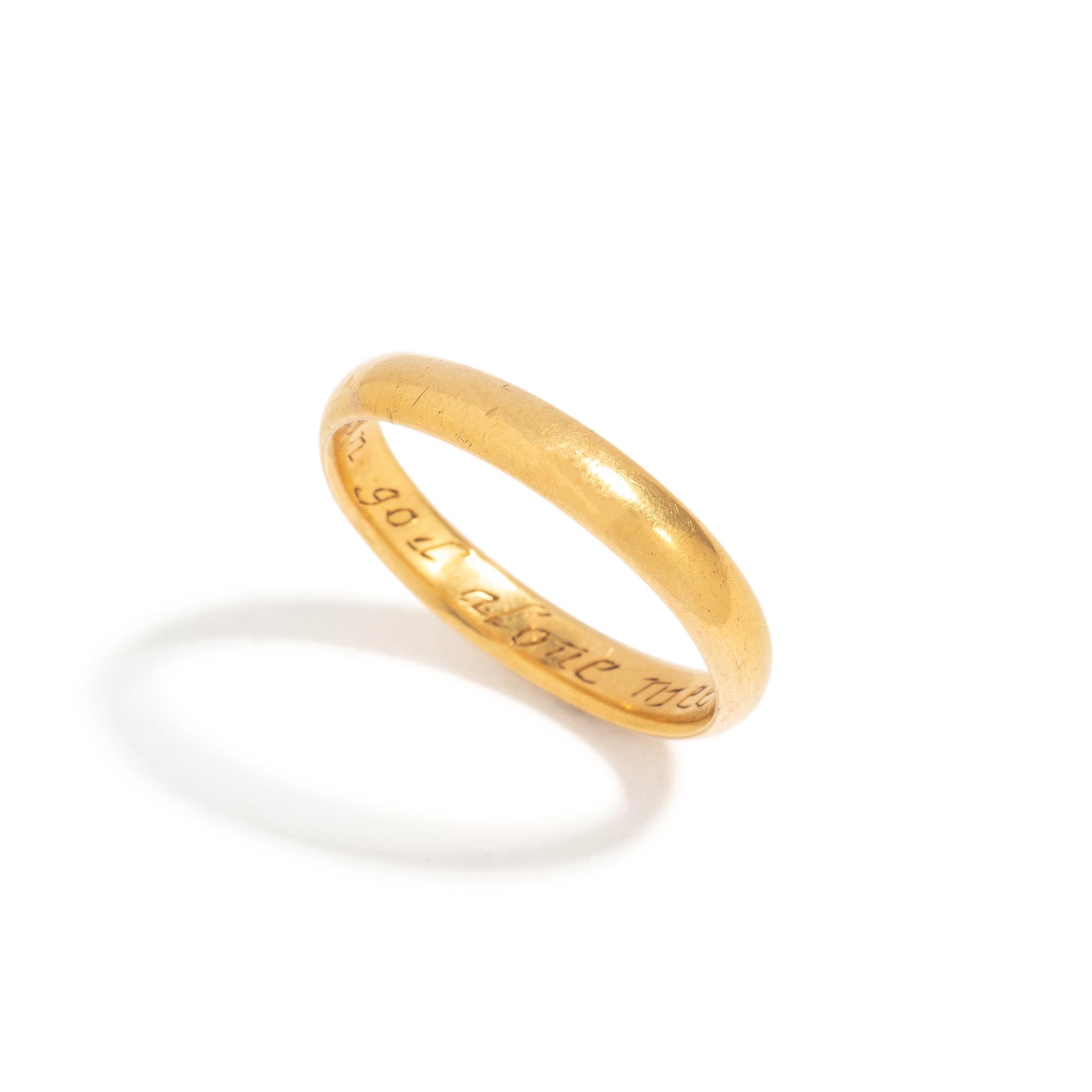 An English Gold Posy Ring with Inscription