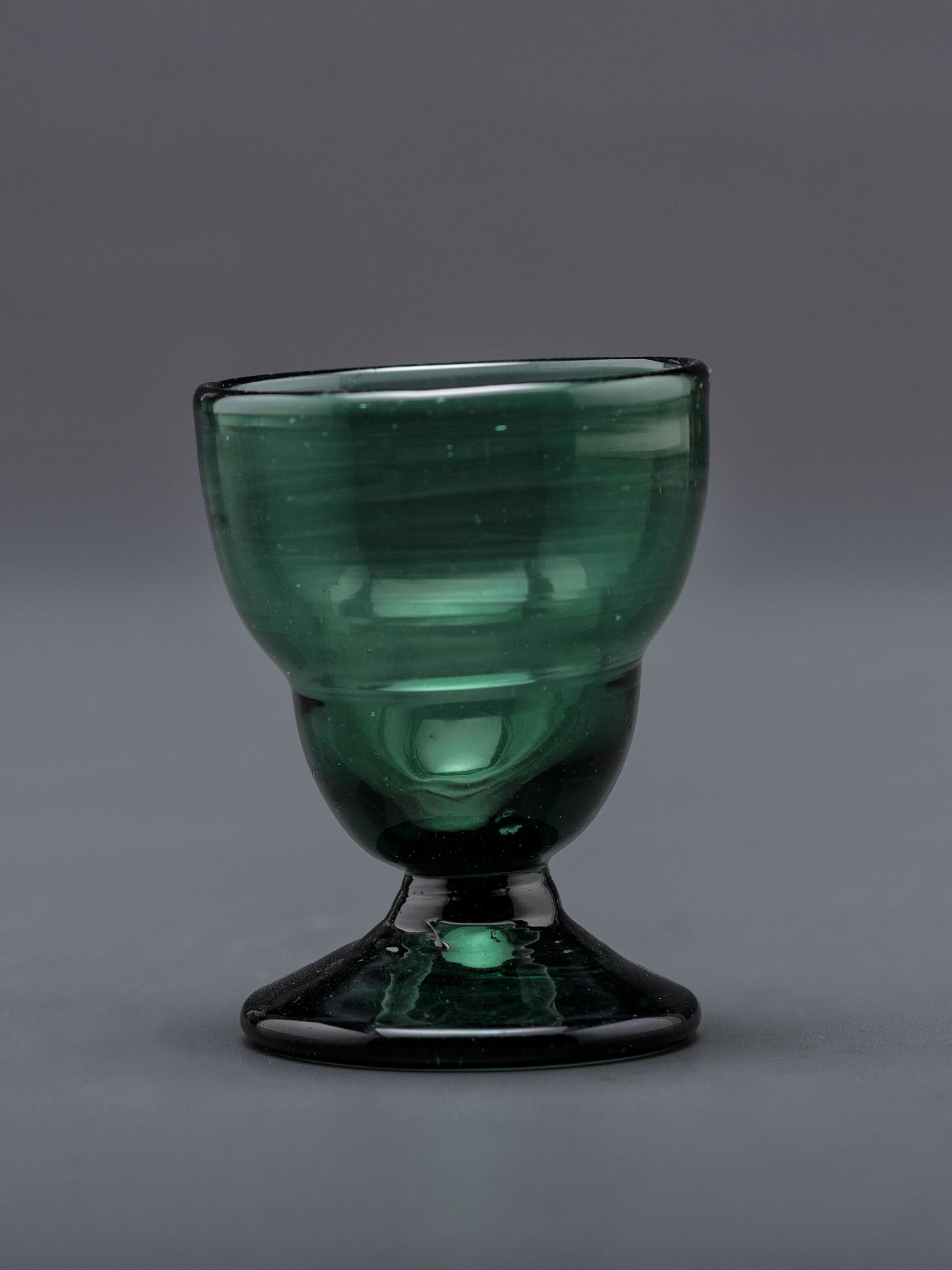 A Blown-Glass Saltcellar in Green