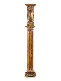 A Continental Painted and Partial Gilt Column