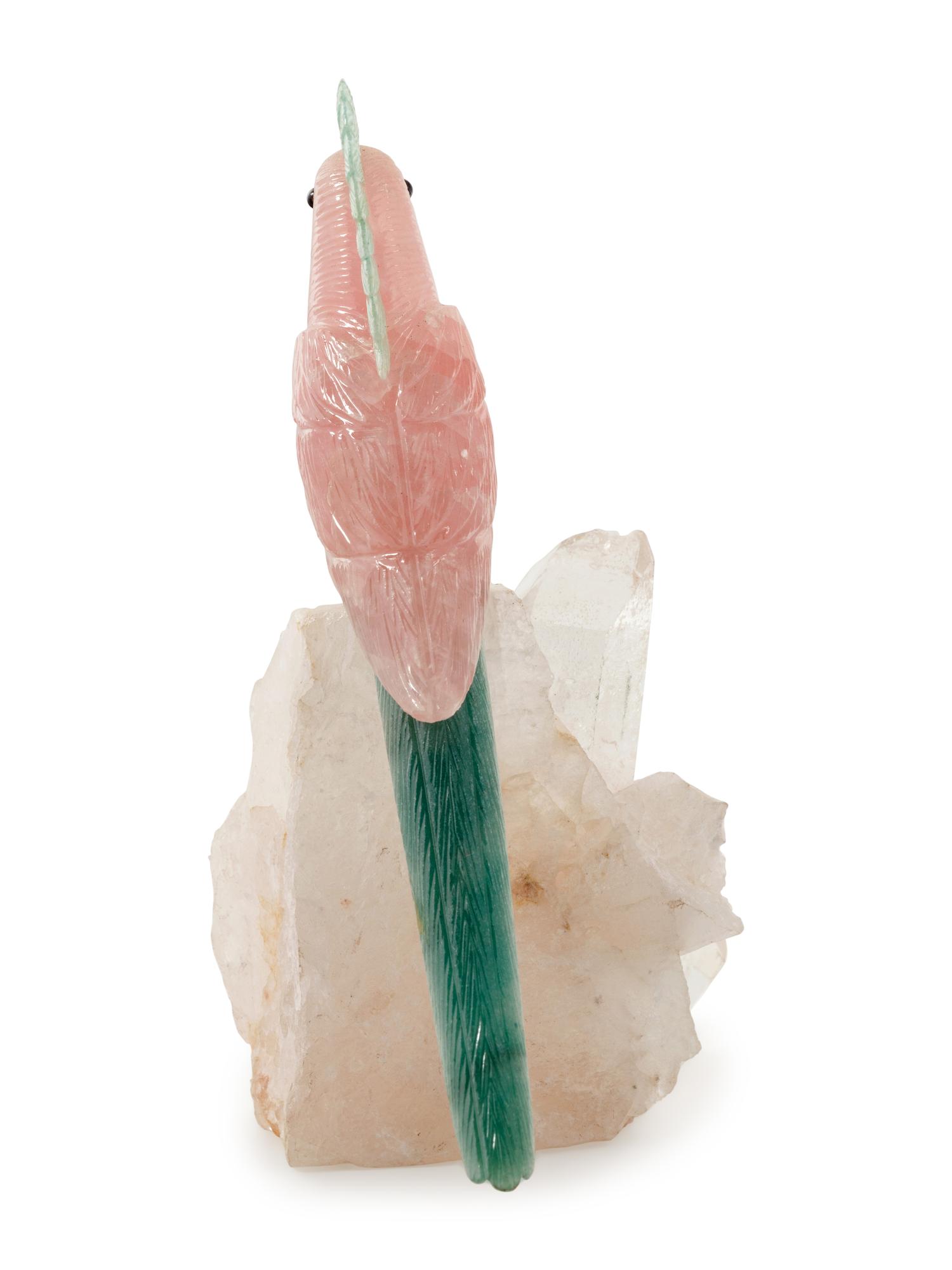 A Hardstone Figure of a Cockatoo