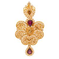 HIGH KARAT GOLD AND GEMSTONE PENDANT