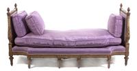 A Louis XVI Style Painted Lit du Jour, Height 36 x width 74 x depth 33 inches.