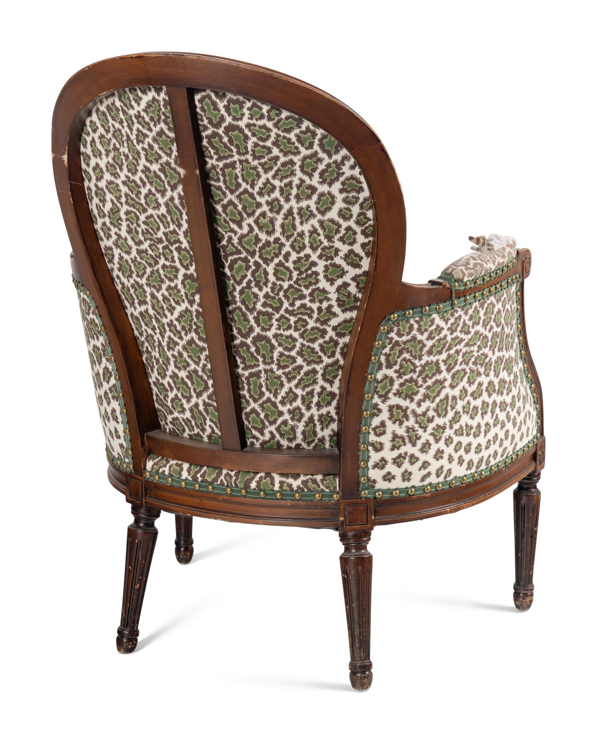 A Pair of Louis XVI Style Bergeres