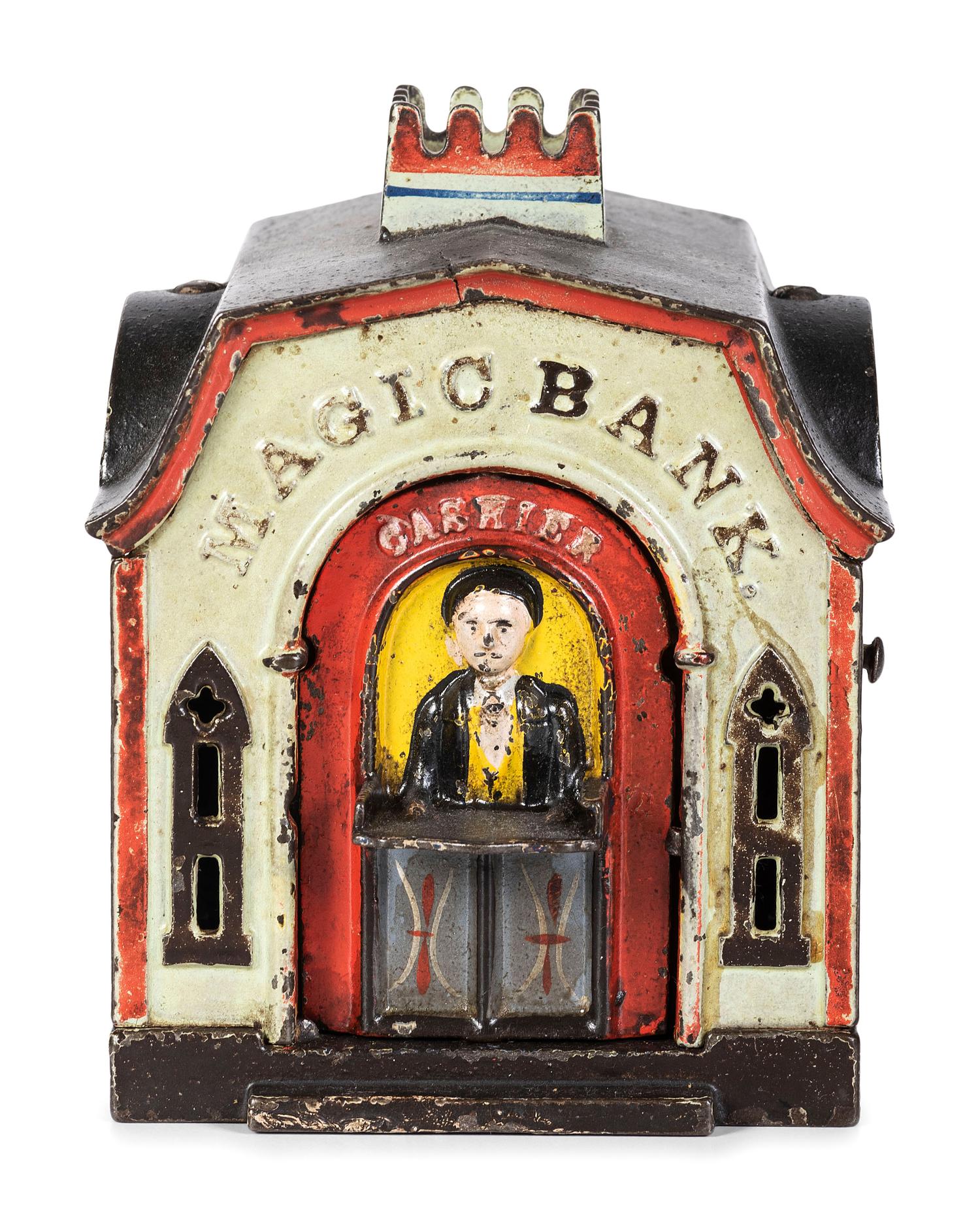 A J. and E. Stevens 'Magic' Cast Iron Mechanical Bank