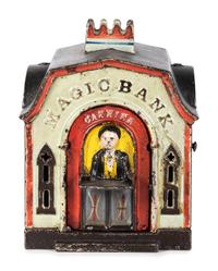 A J. and E. Stevens 'Magic' Cast Iron Mechanical Bank