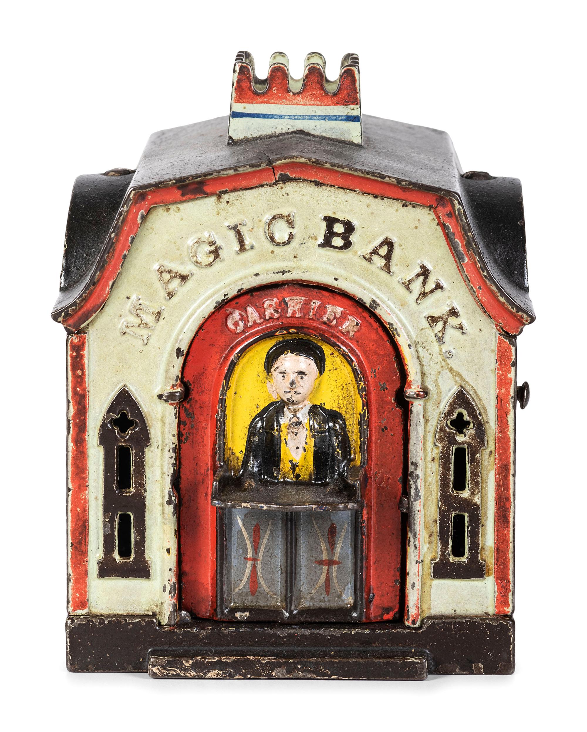 A J. and E. Stevens 'Magic' Cast Iron Mechanical Bank