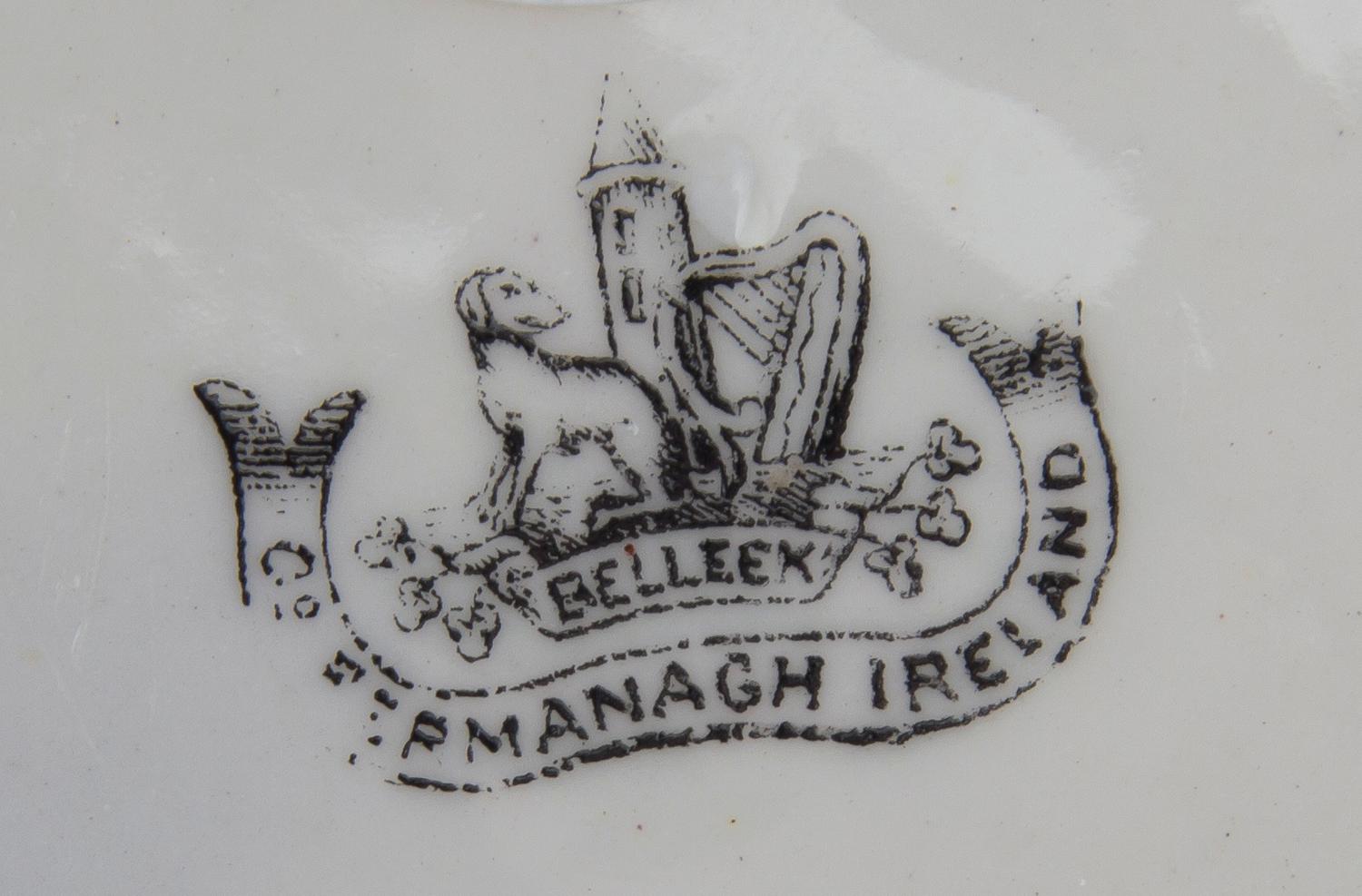 An Assembled Belleek Neptune Tea Service, Width of tray 17 inches.