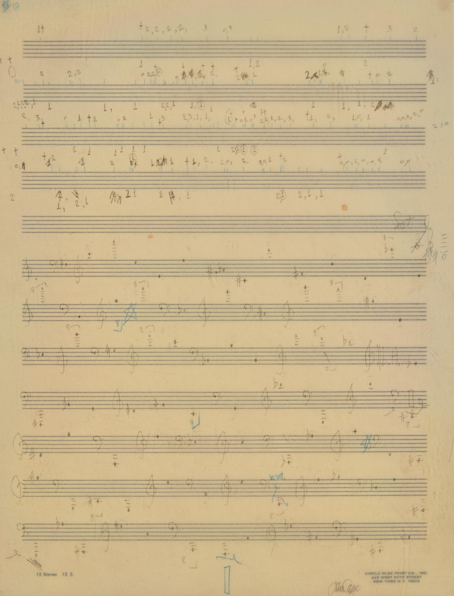 Études Australes , Piano Solo, Book II, Transcripts to Musical Staves XV, No. 2 , 1974-75