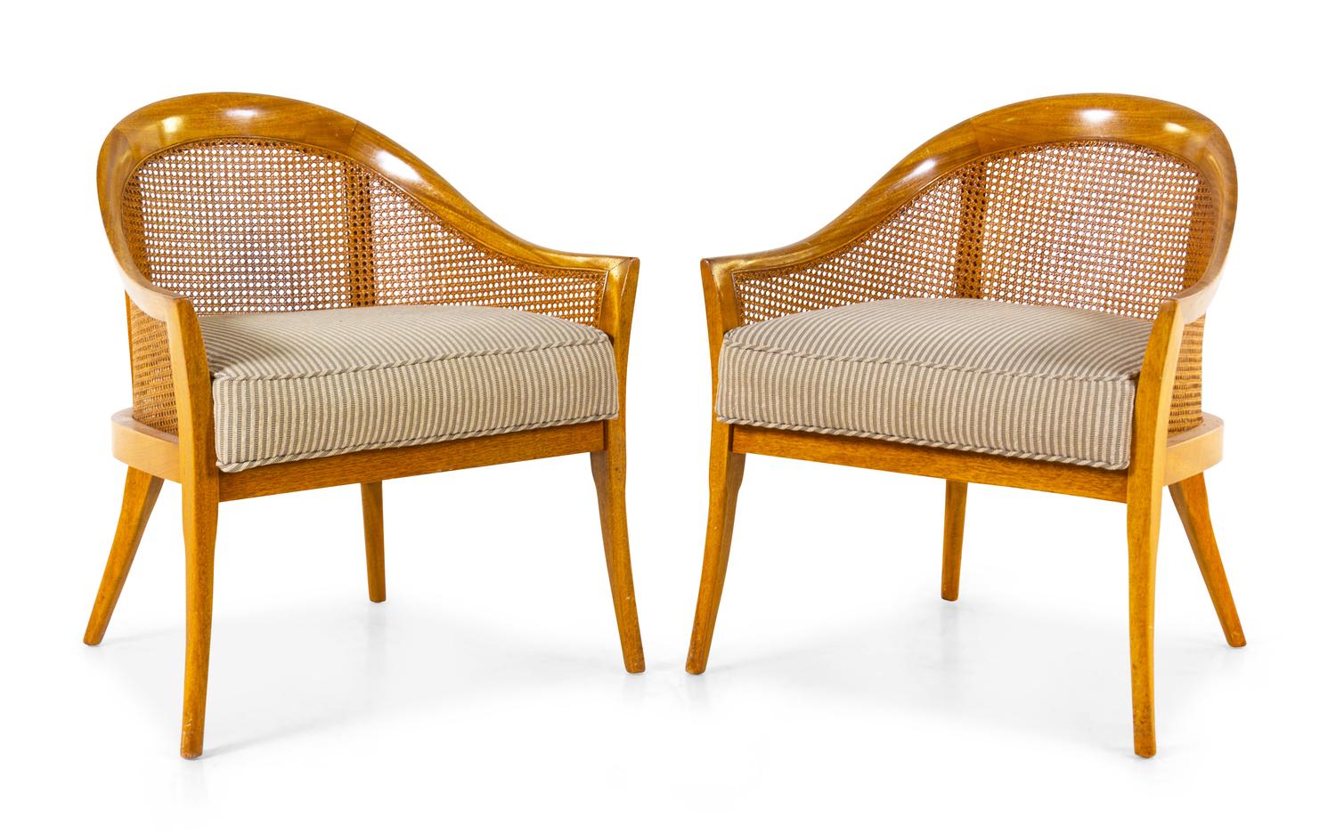 A Pair of Modern Caned Bergeres