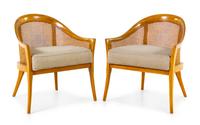 A Pair of Modern Caned Bergeres
