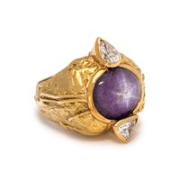 MISANI, STAR RUBY AND DIAMOND RING