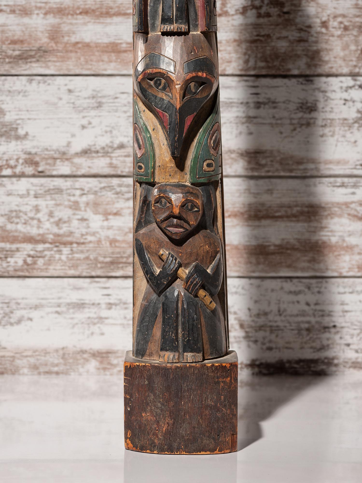 Northwest Coast Polychrome Totem Pole