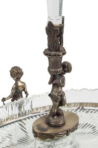 A Baccarat Silvered Bronze and Cut Glass Table Centerpiece