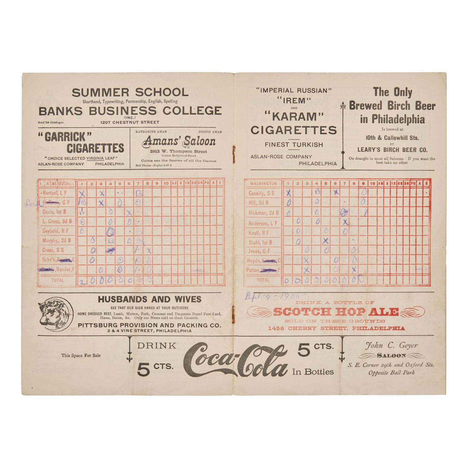 [Baseball] Group of 2 Items Related to Early Philadelphia Baseball