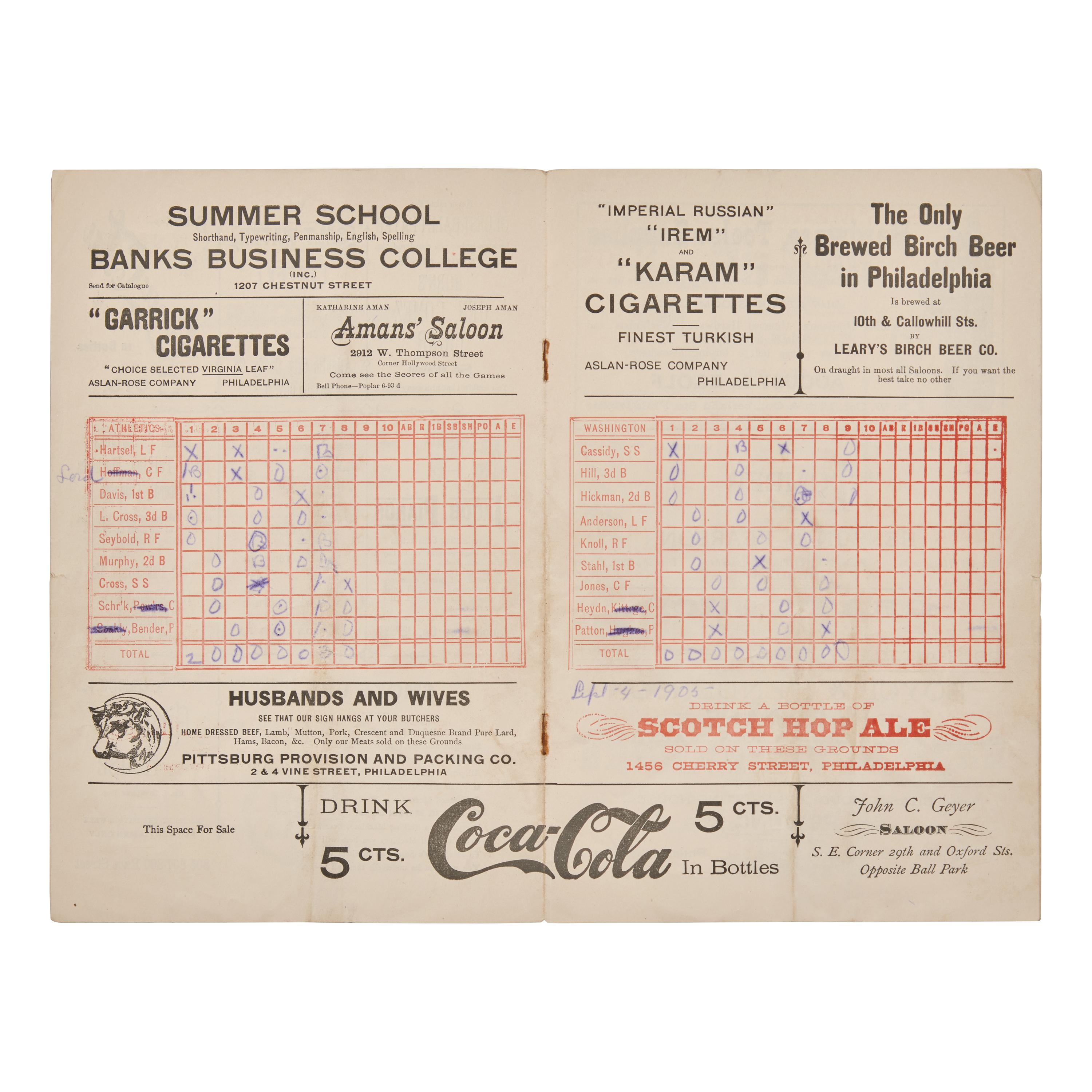 [Baseball] Group of 2 Items Related to Early Philadelphia Baseball