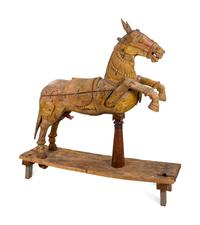 A South Indian Stripped Wood Model of a Chariot Horse — 18TH/19TH CENTURY
