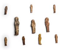 Ten Egyptian Faience and Stone Ushabtis