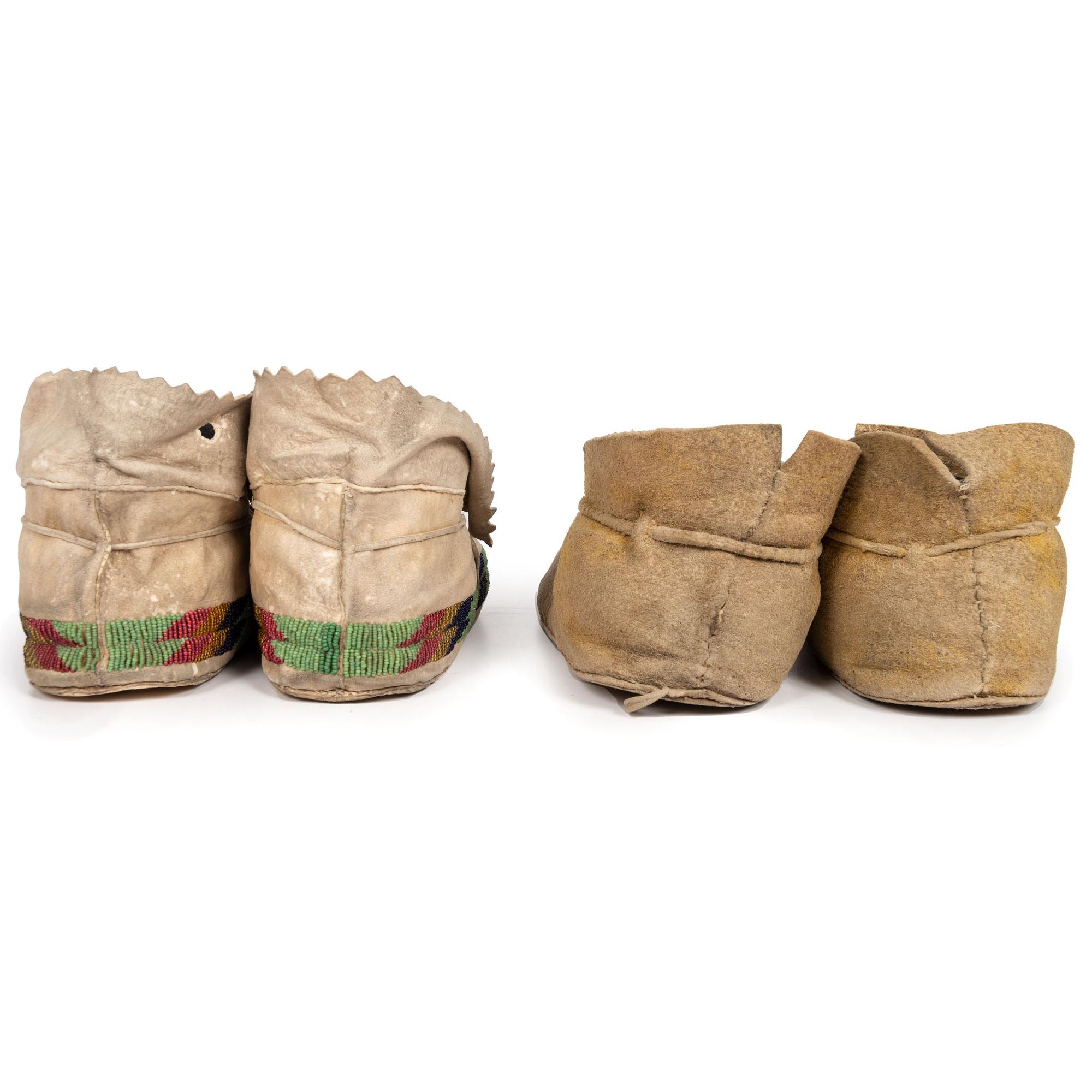 Southern Plains Beaded Hide Moccasins