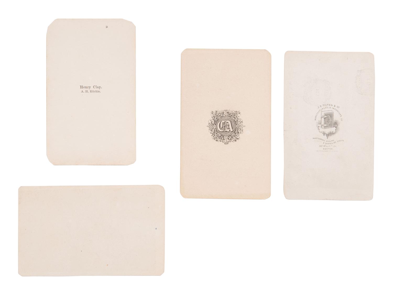 [CLAY, Henry (1777-1852) & WEBSTER, Daniel (1782-1852)]. Group of CDVs featuring the Whig statesmen.