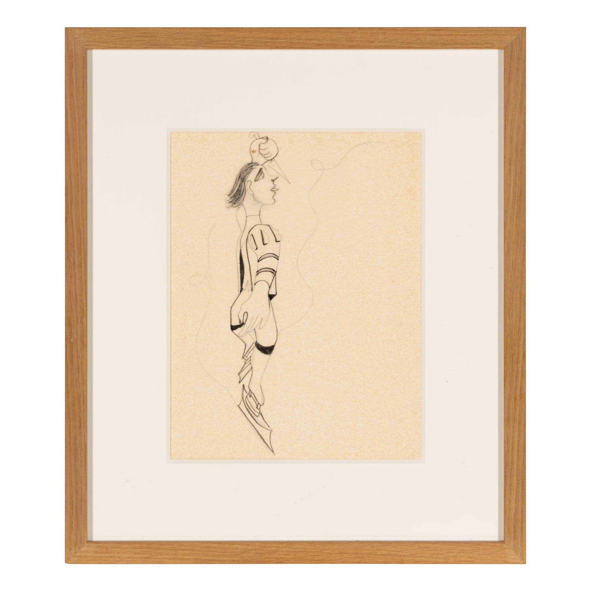Jean Cocteau (French, 1889-1963) — Patineur sur Glace Brandissant un Poignard , 1931