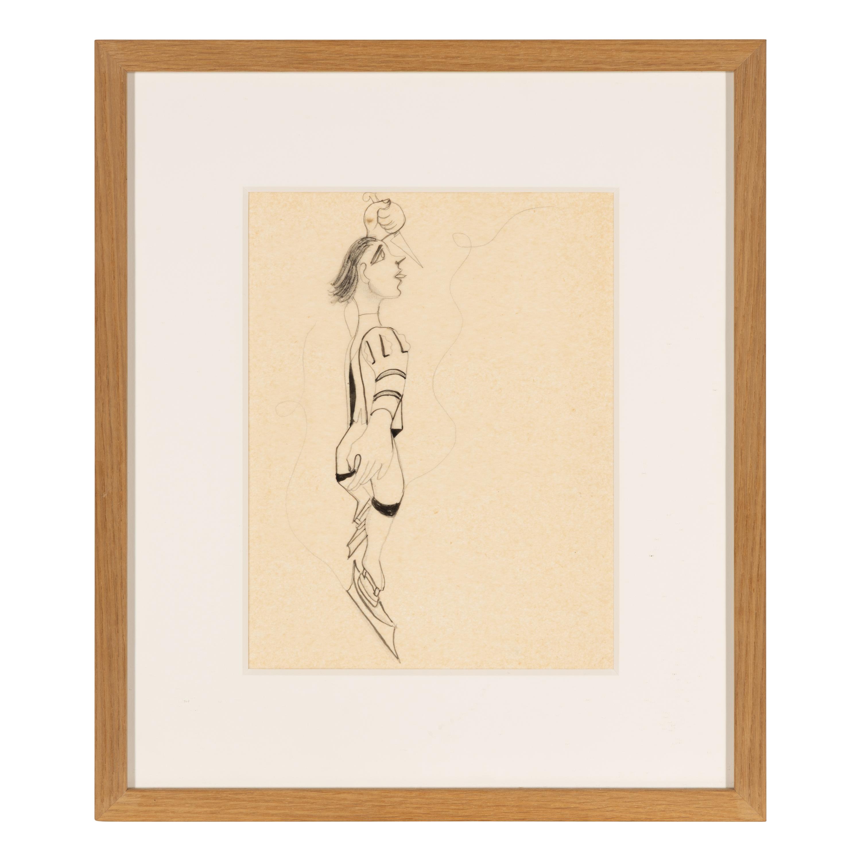 Jean Cocteau (French, 1889-1963) — Patineur sur Glace Brandissant un Poignard , 1931