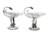 A Pair of Carl Poul Petersen Canadian Silver Compotes