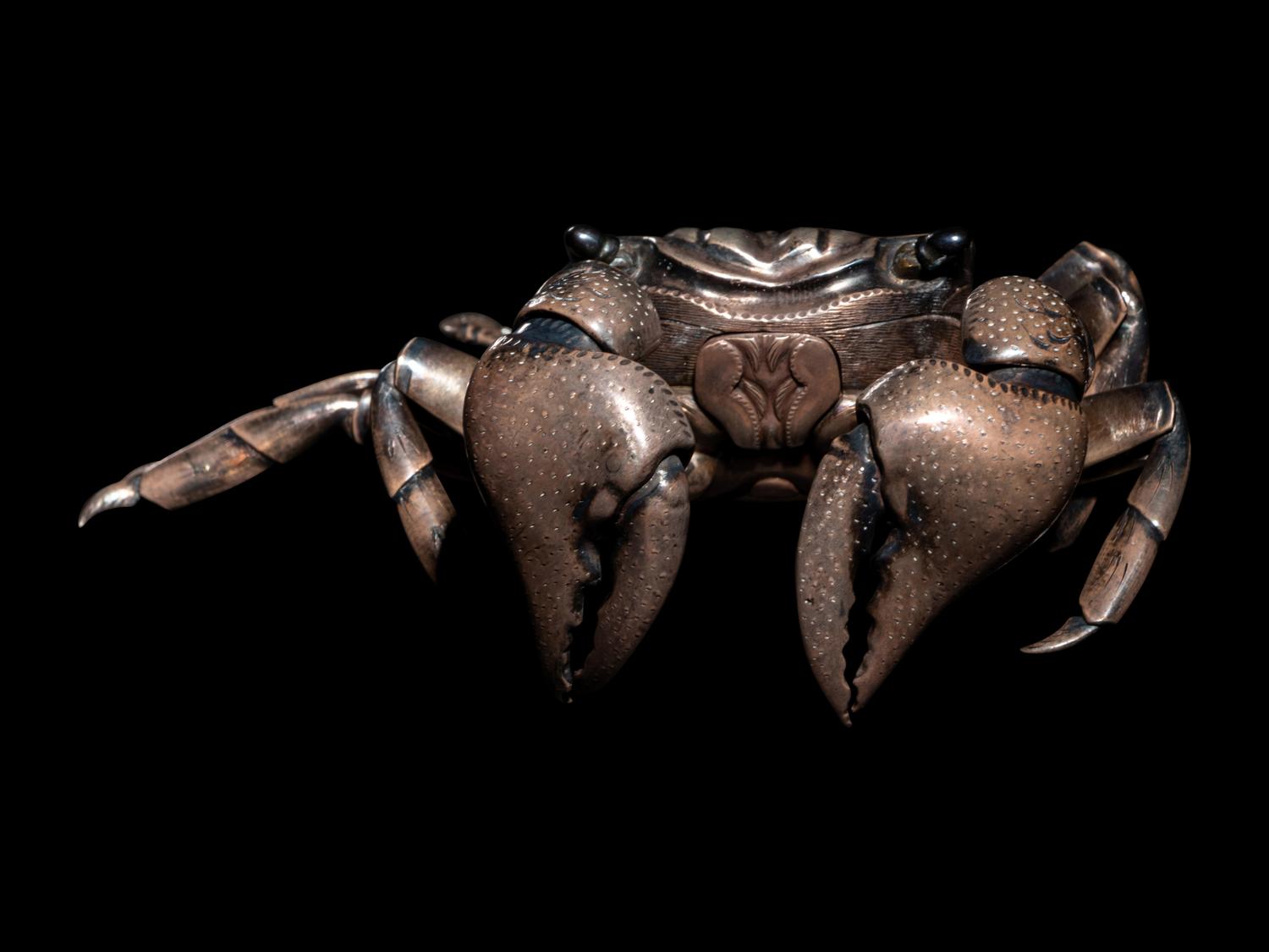 A Japanese Silver Articulated Model of a Crab
