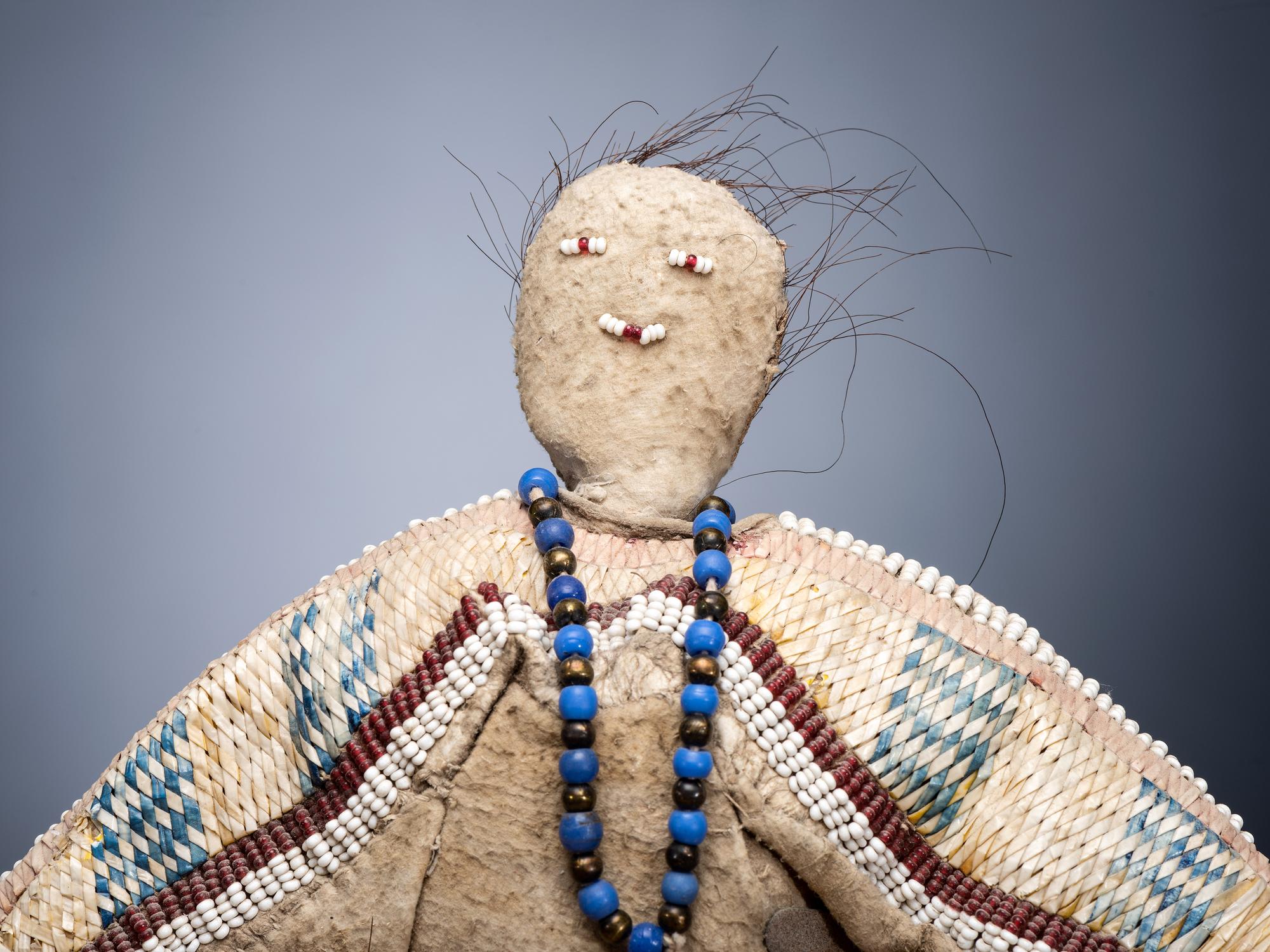 Hidatsa Doll, with Beaded and Quilled Dress