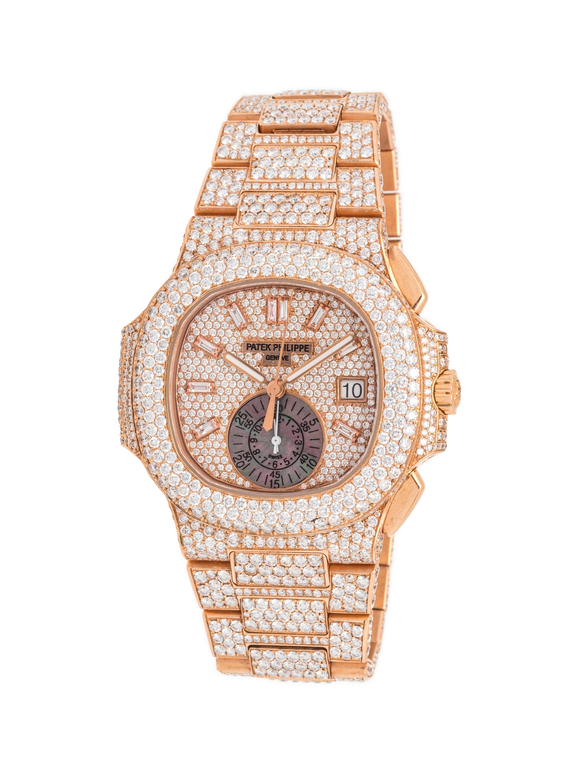 PATEK PHILIPPE, 18K ROSE GOLD AND DIAMOND REF. 5980-1 'NAUTILUS' WRISTWATCH