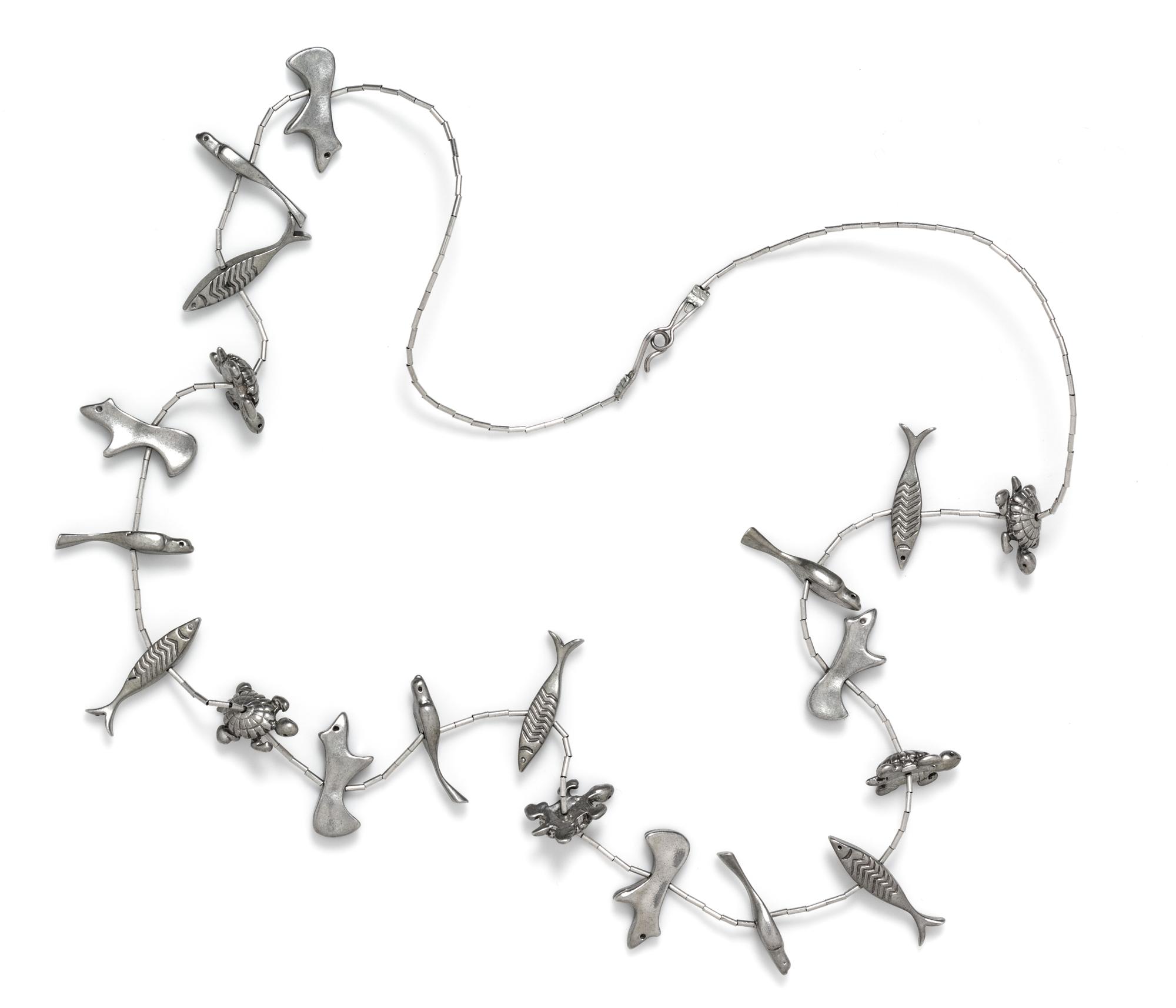 A Silver Fetish Necklace, Native American, 52.90 dwts.