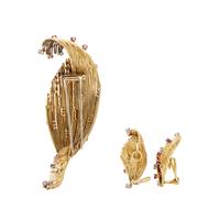 YELLOW GOLD, DIAMOND AND RUBY SET
