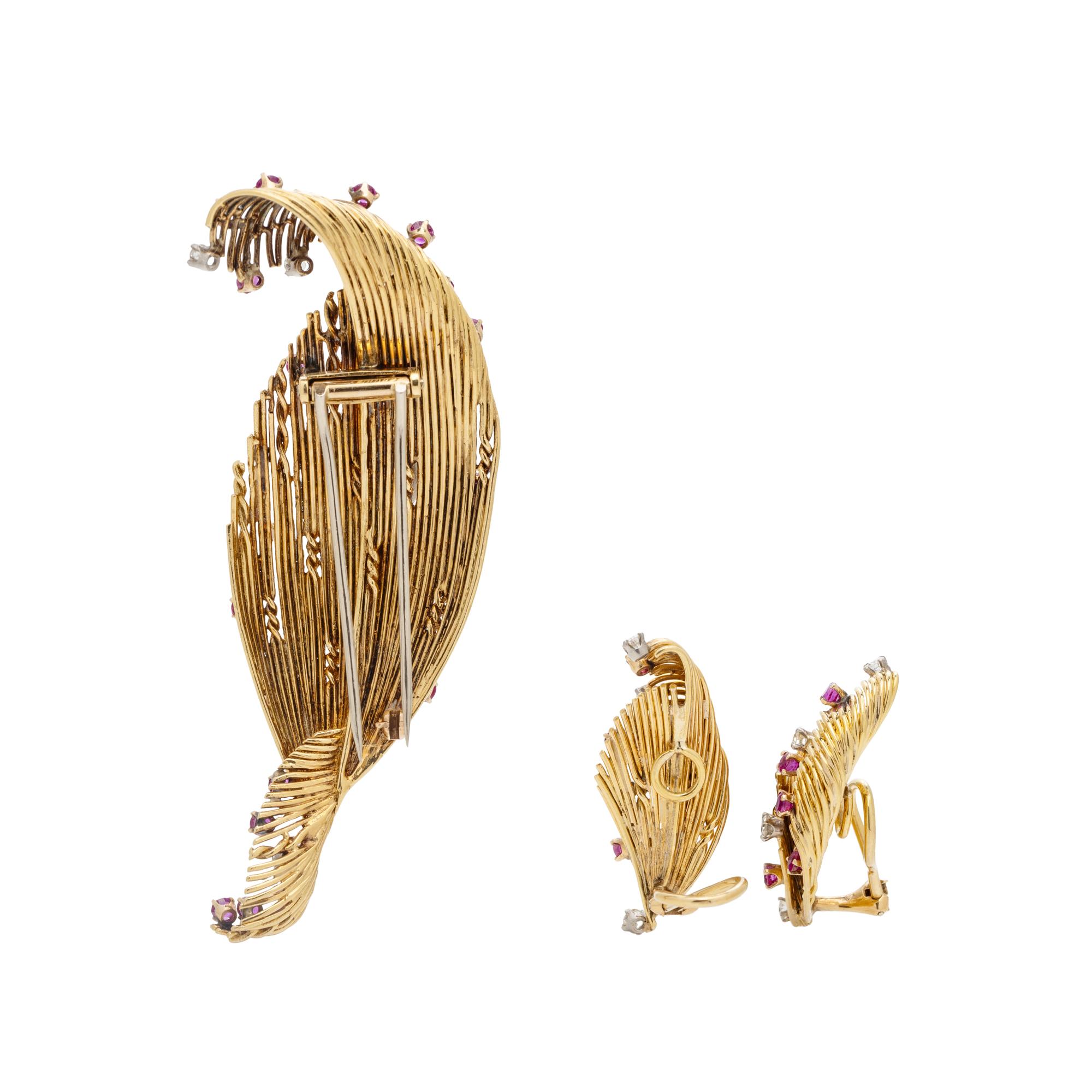 YELLOW GOLD, DIAMOND AND RUBY SET