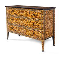 A Faux Tortoise Shell Painted Commode