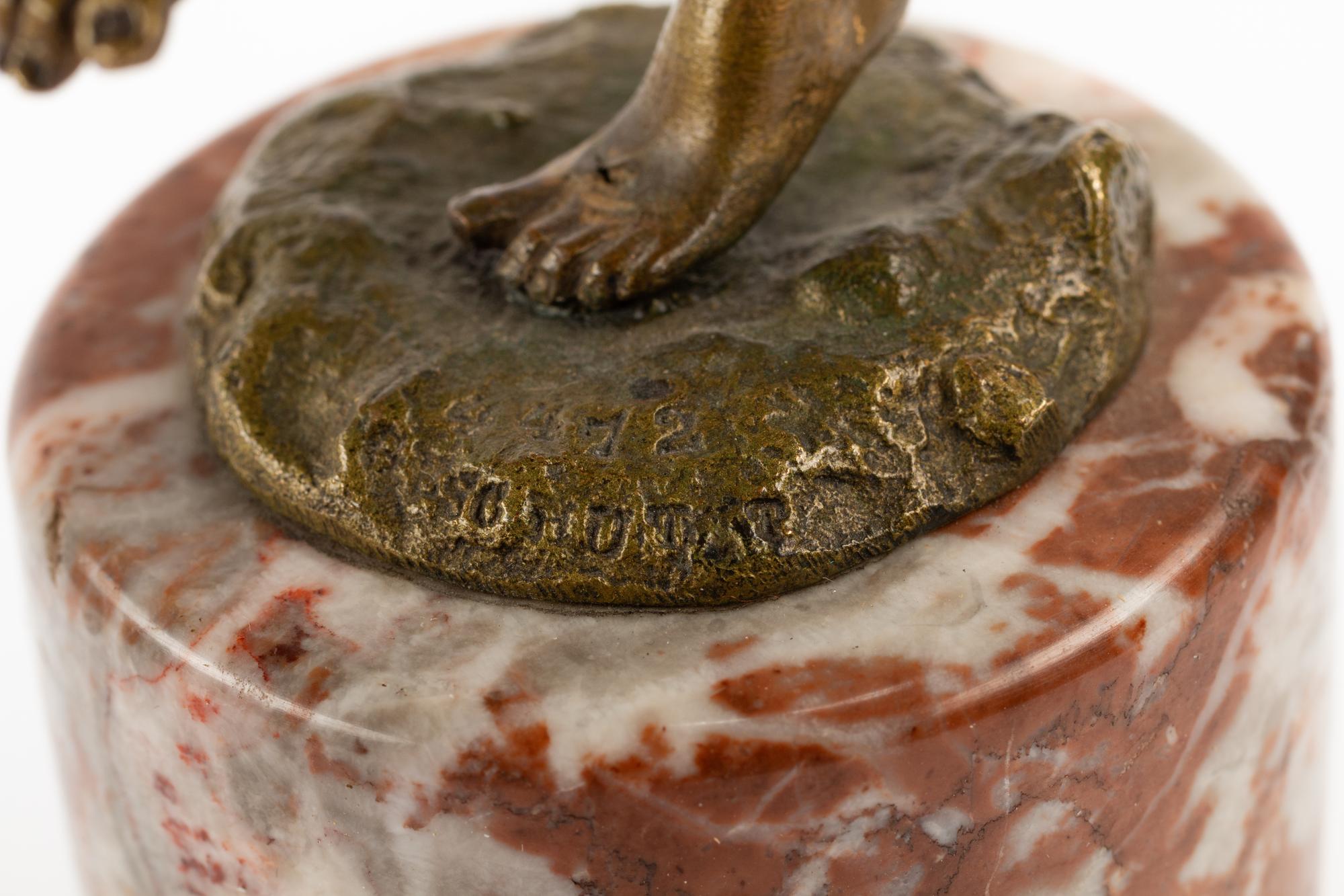 An Austrian Gilt Bronze Figure of a Dancer on a Marble Base