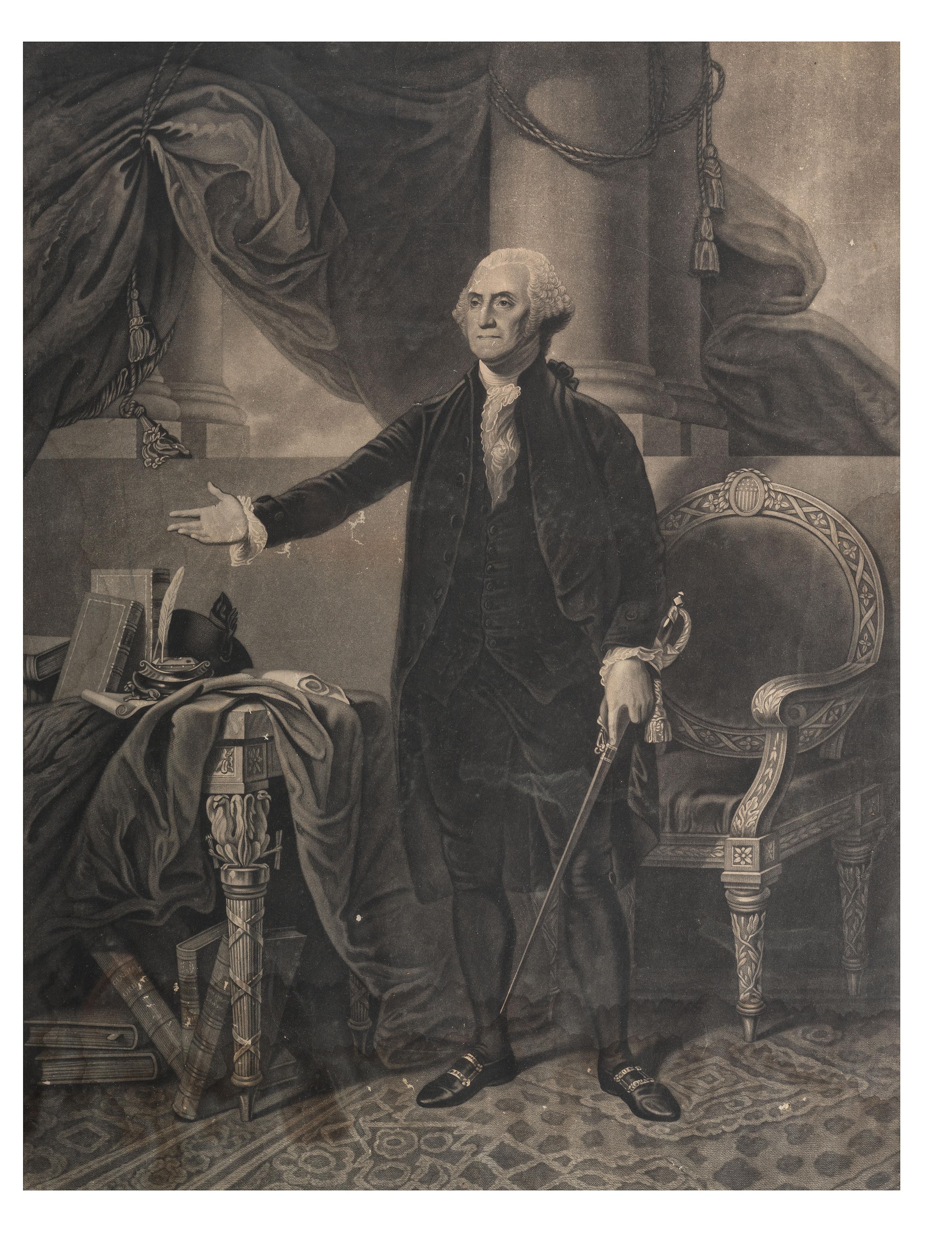 A Pair of Engravings Depicting George and Martha Washington